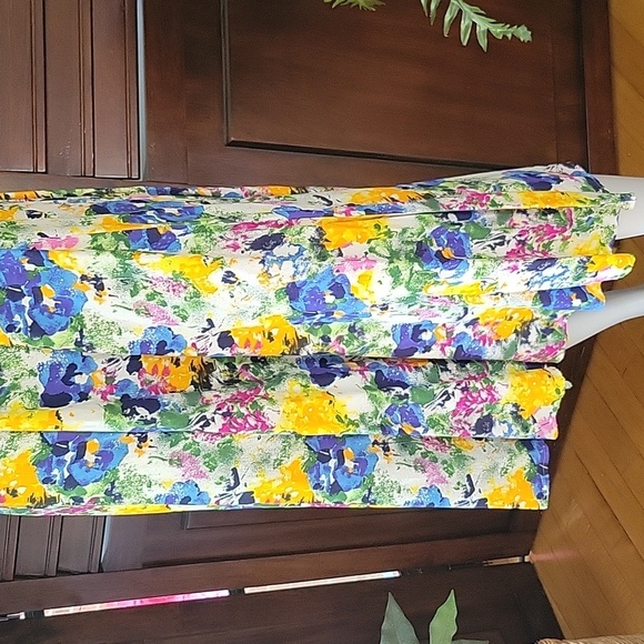 Limited Yellow Floral Maxi Dress Colorful Sleeveless Cottagecore Sundress Sz 6 - Picture 4 of 10